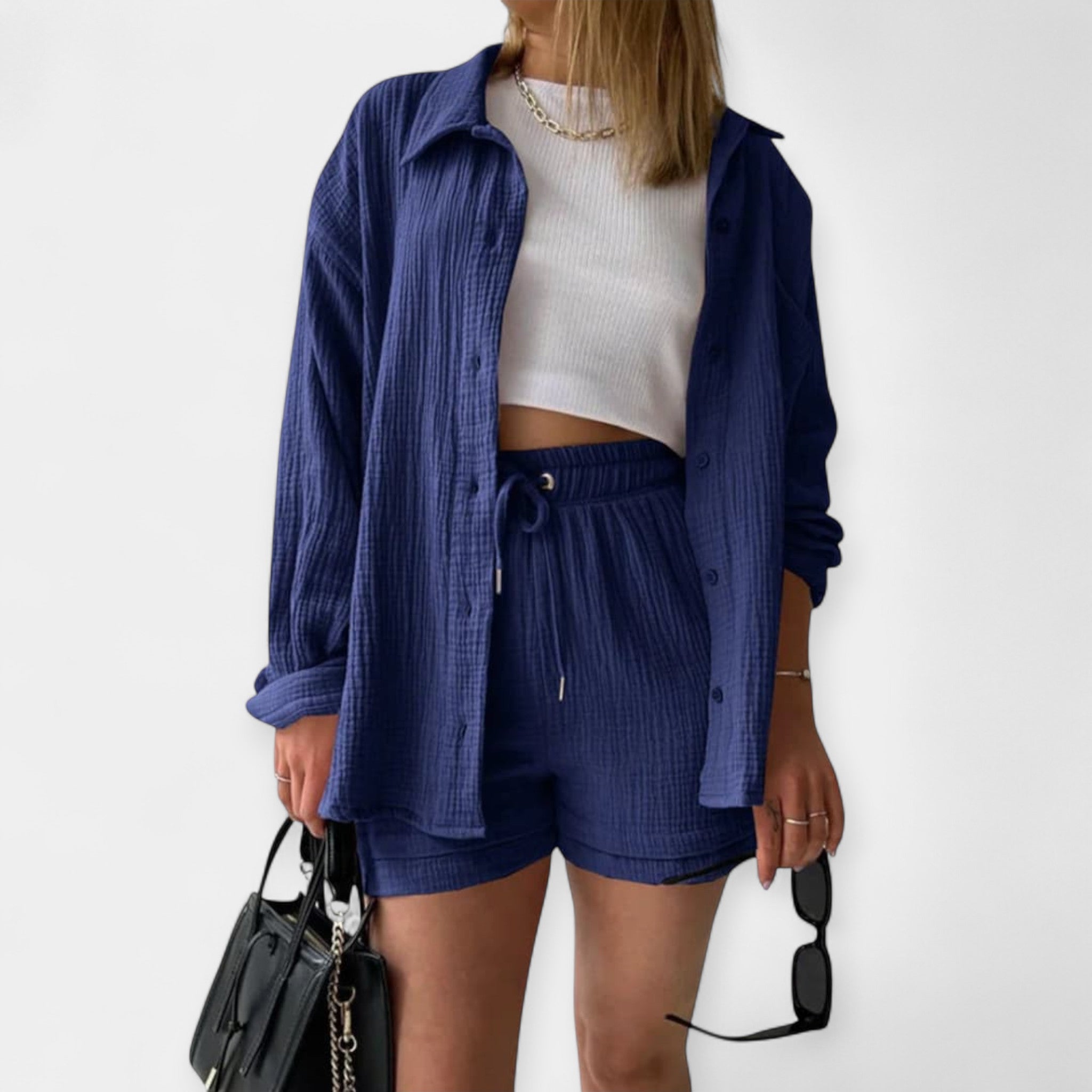 conjunto bicolor de verano con top y short