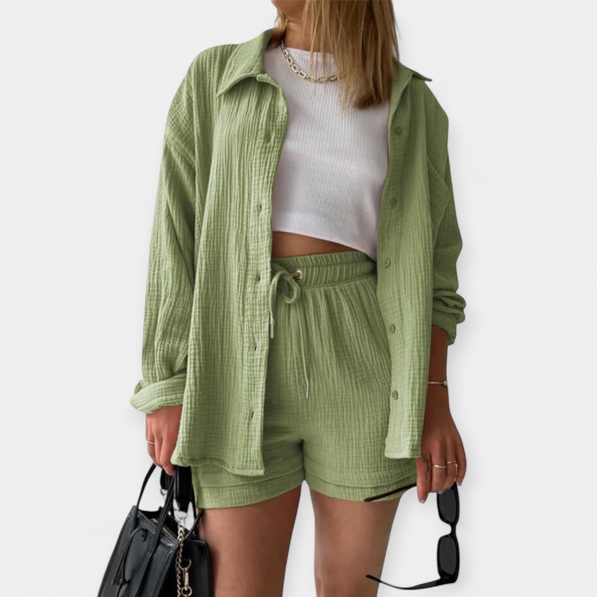 conjunto bicolor de verano con top y short