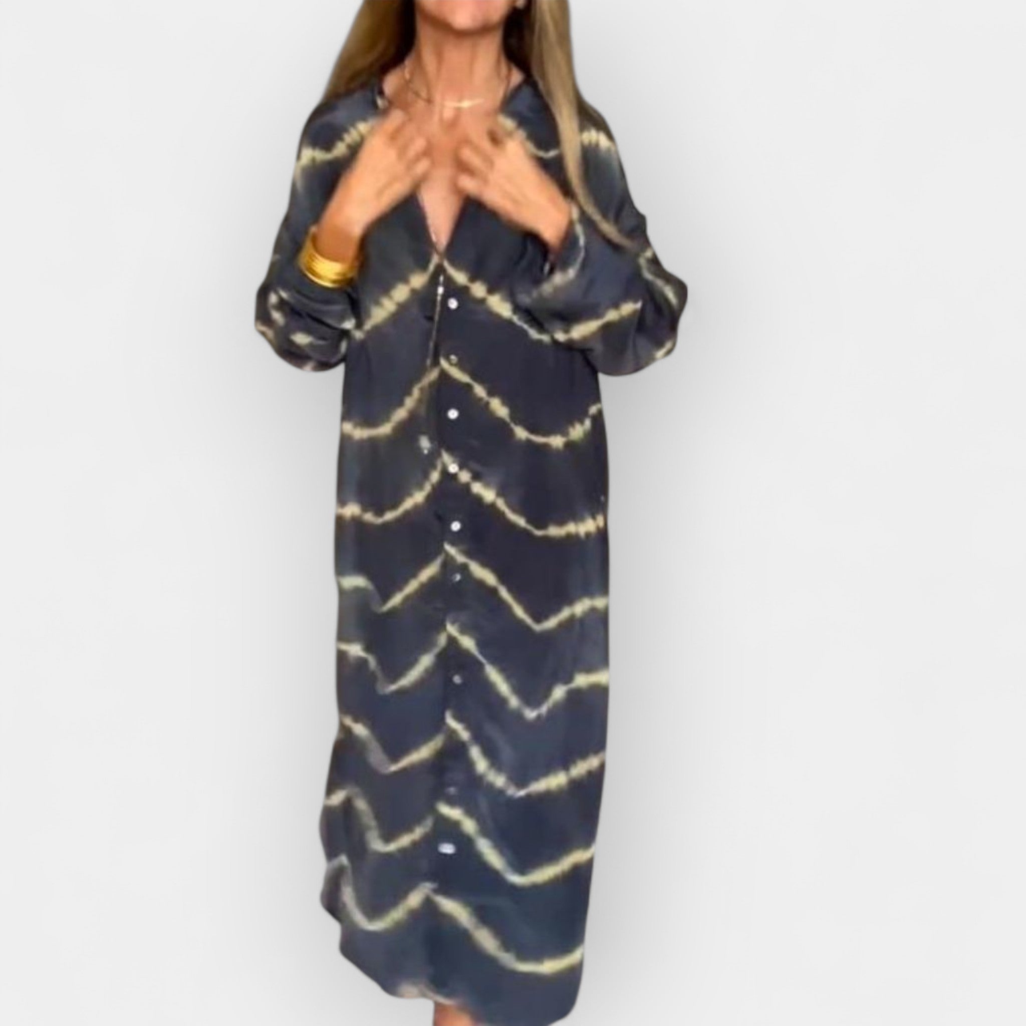 Vestido largo bohemio a rayas