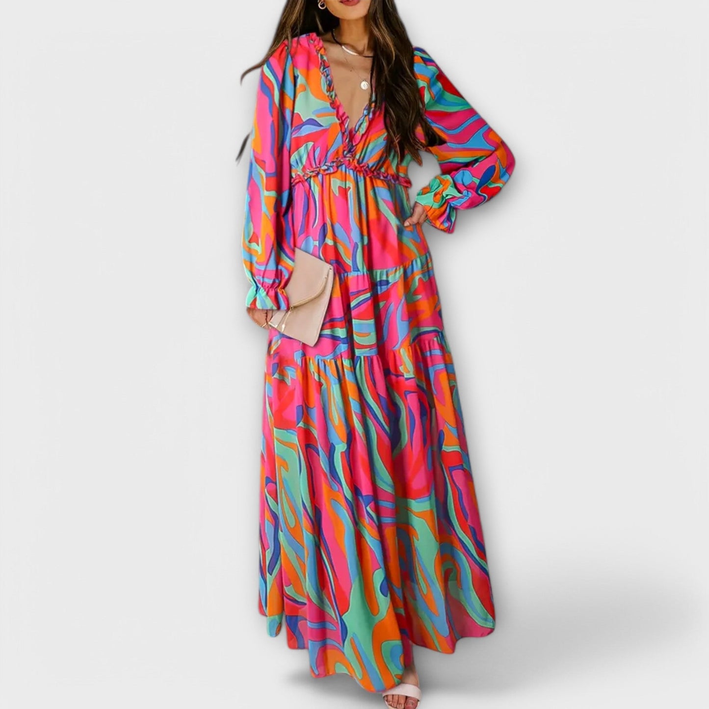 Vestido Maxi con Estampado Floral