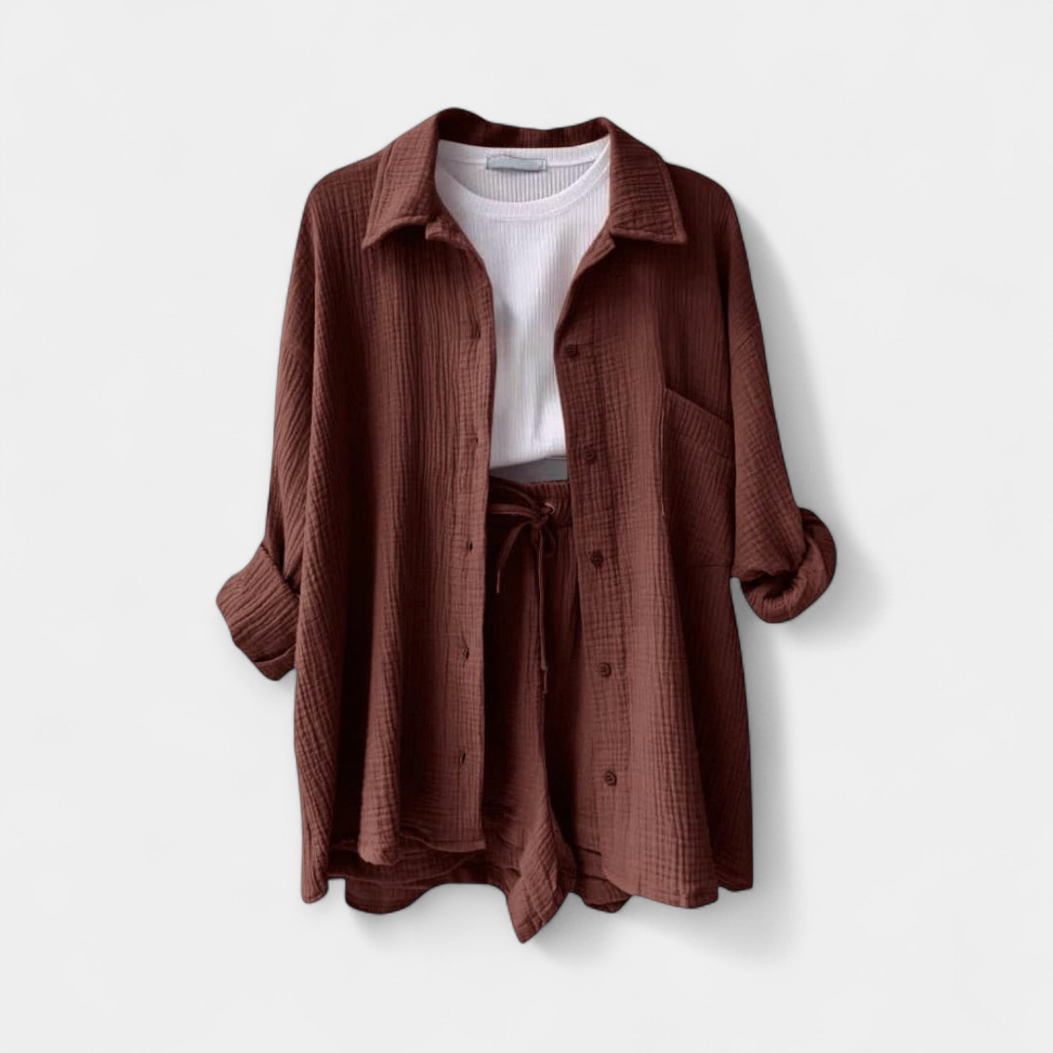 conjunto bicolor de verano con top y short