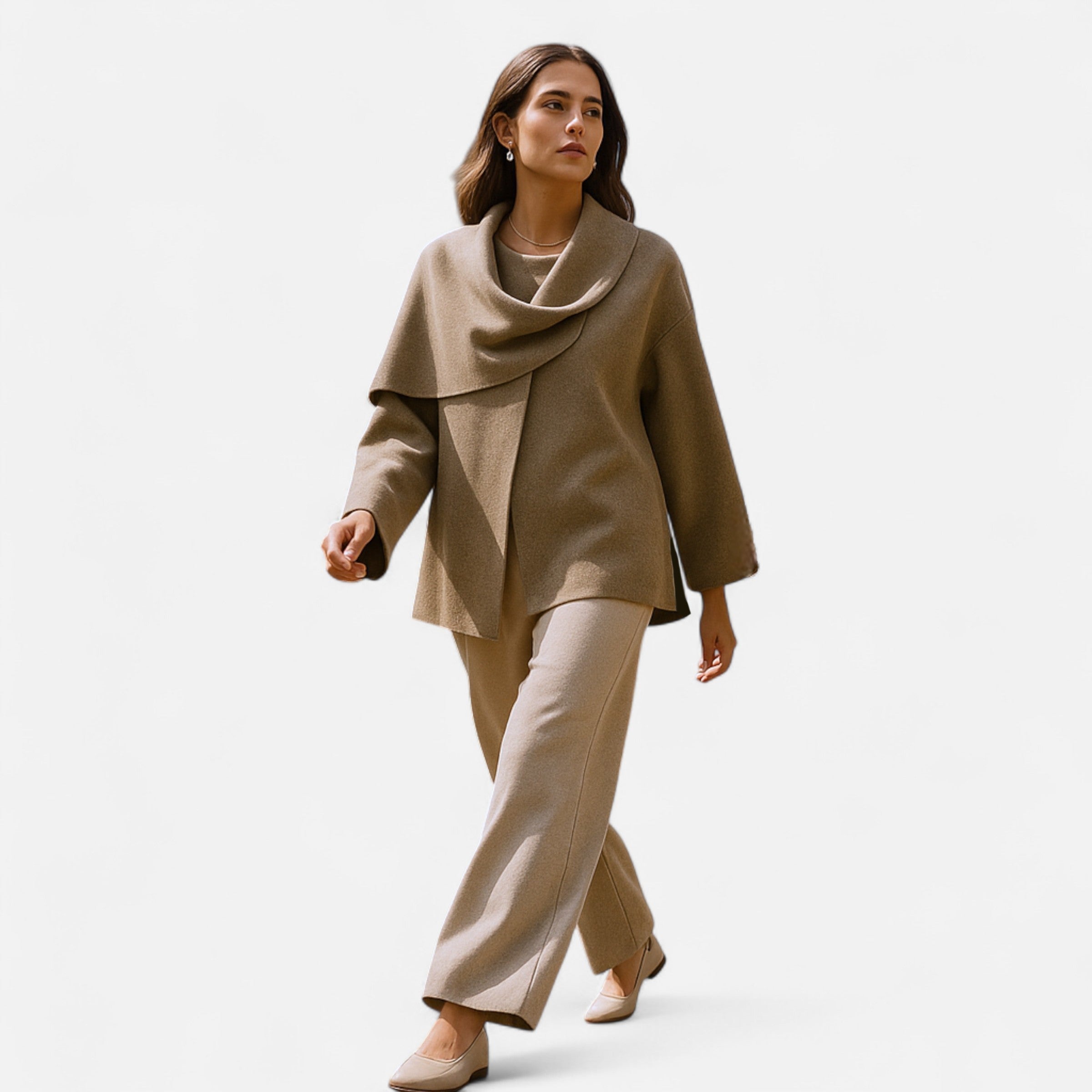 Eliaro Moda | Abrigo Mujer Invierno Acolchado con Bufanda Asimétrica