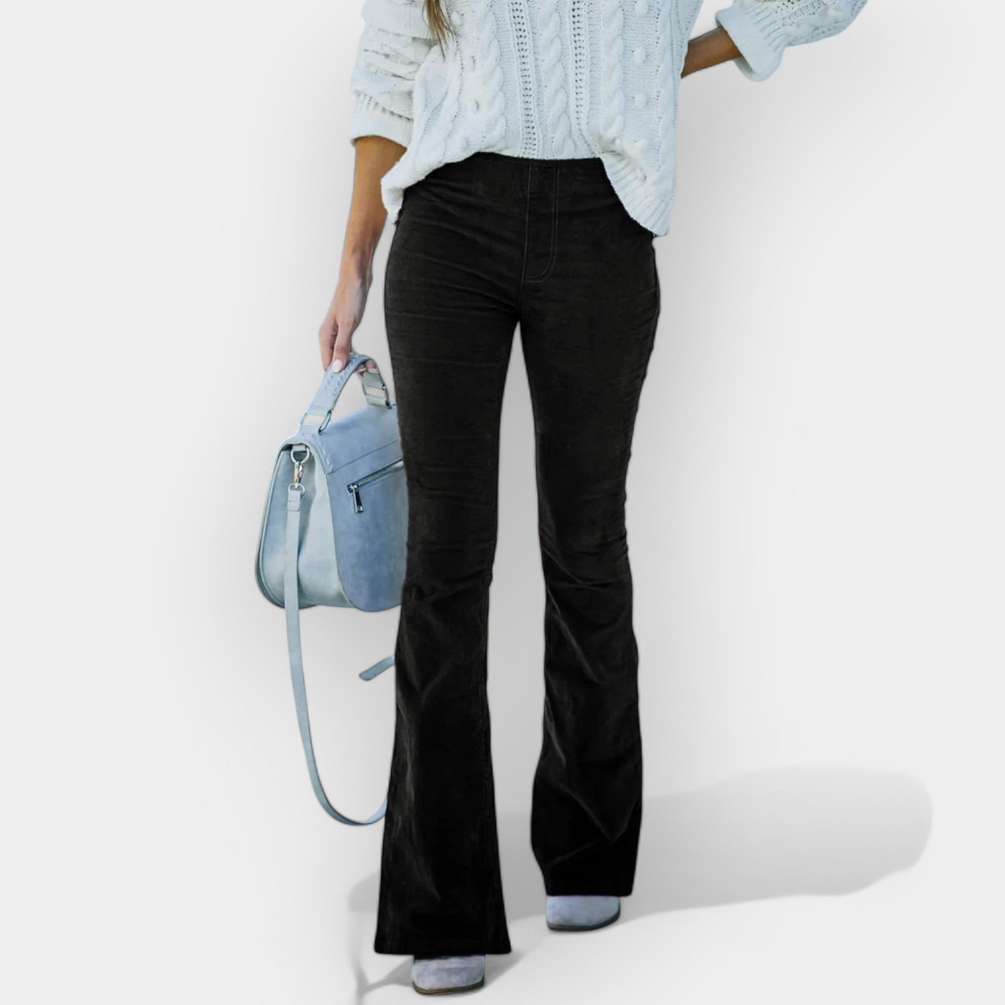 Pantalón de Cintura Alta con Corte Acampanado