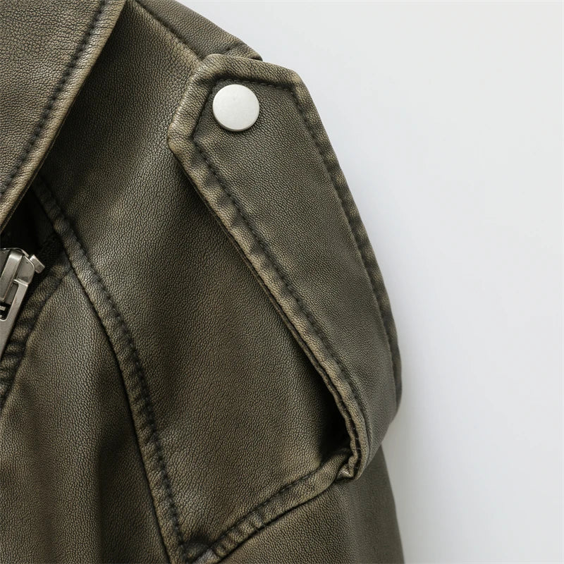 Chaqueta versátil de piel de calidad