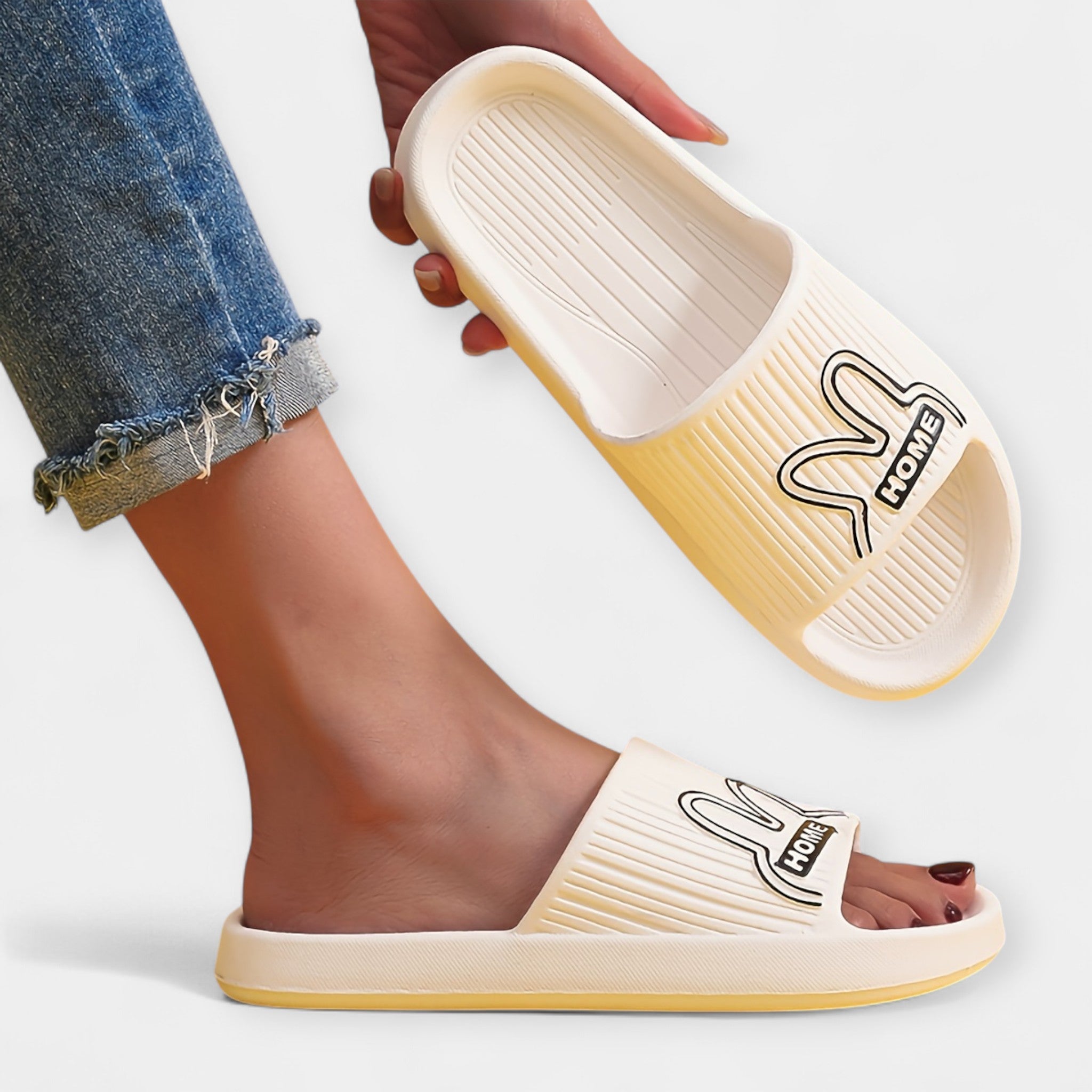 Pantuflas para Mujer con Diseño de Caricatura y Dedos Abiertos