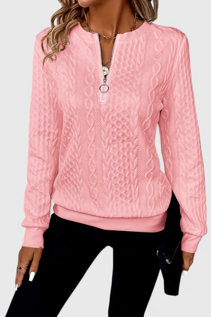 Jersey de Punto Premium Zoey con Cremallera Pulida Exclusiva