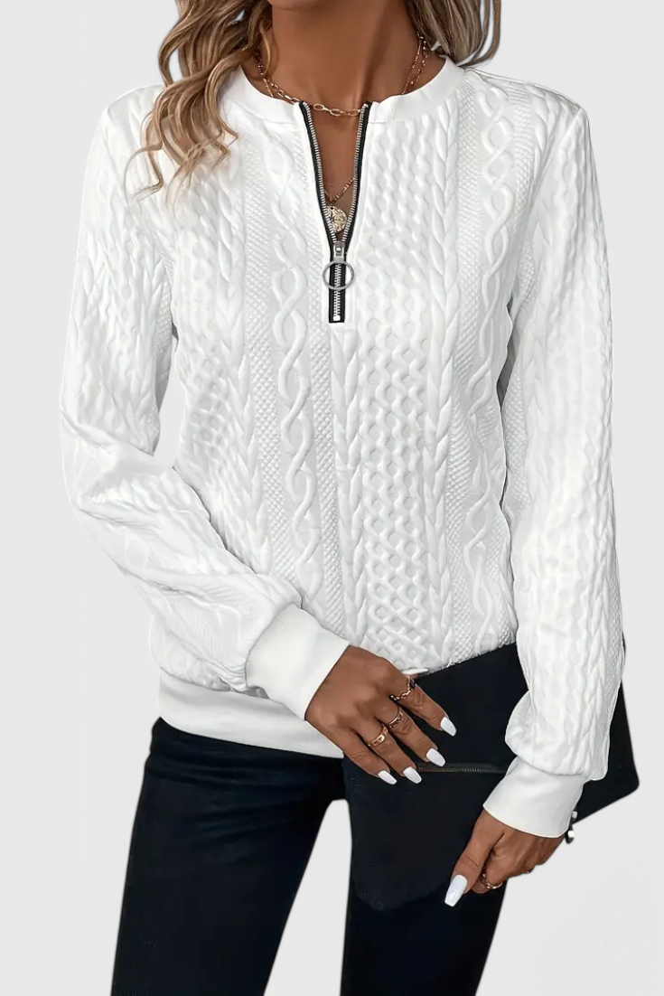 Jersey de Punto Premium Zoey con Cremallera Pulida Exclusiva