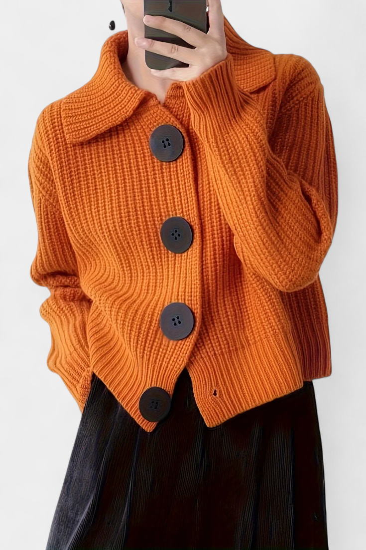 Juliet Chaqueta Suéter Punto Premium Con Botón Único Encanto