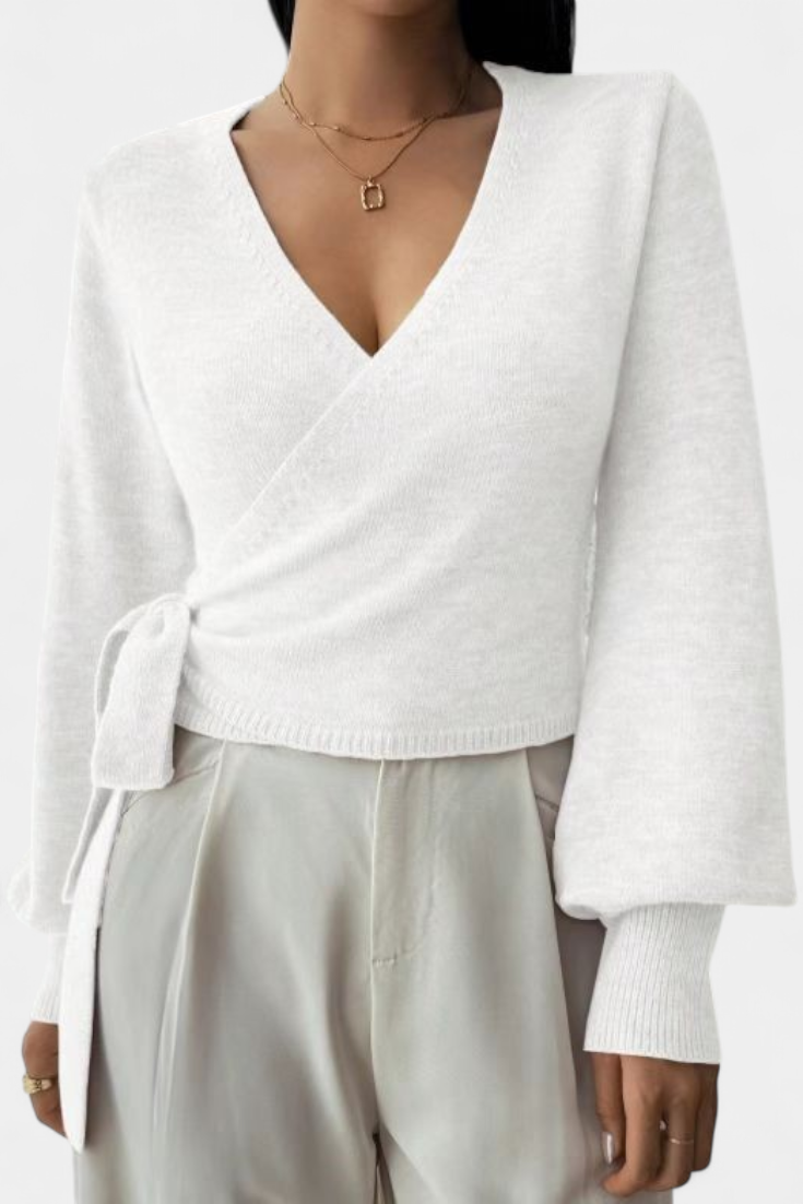 Suéter Persephone Con Tirantes Cruzados Cuello V Moderno