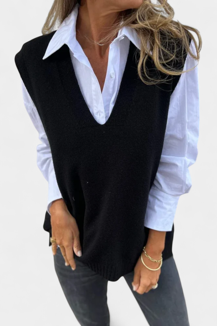 Chaqueta de Punto Premium con Encanto Escote en V Chic