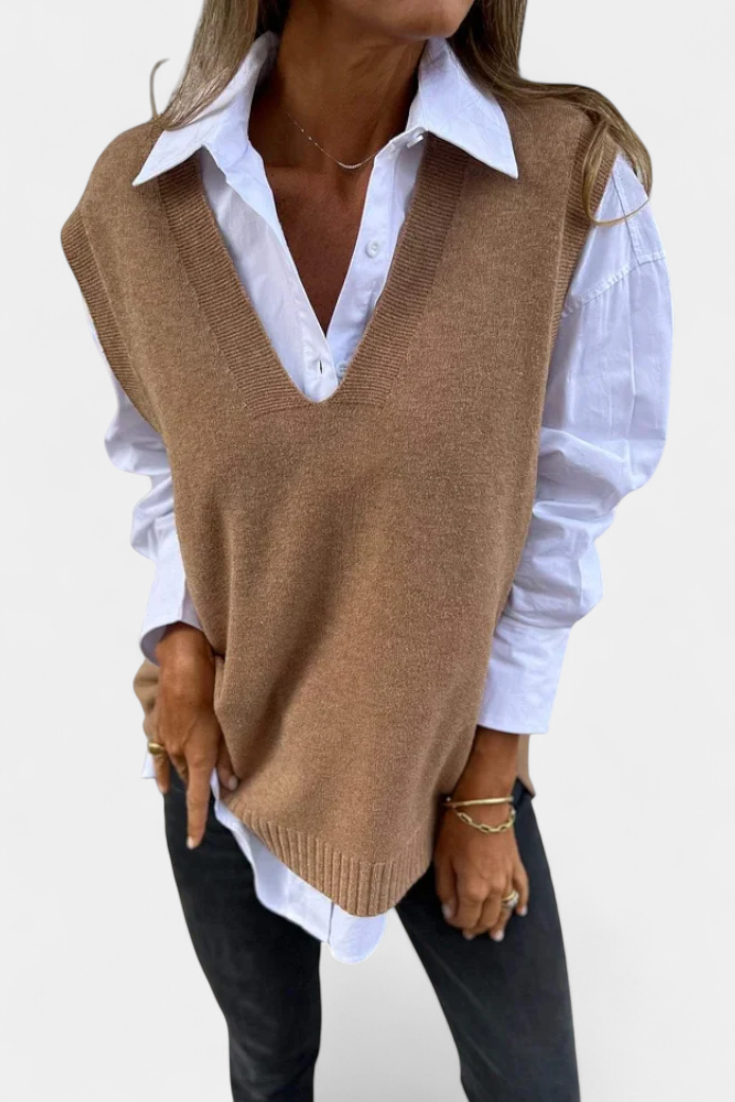 Chaqueta de Punto Premium con Encanto Escote en V Chic