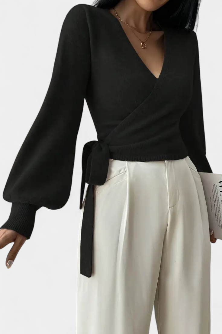 Suéter Persephone Con Tirantes Cruzados Cuello V Moderno