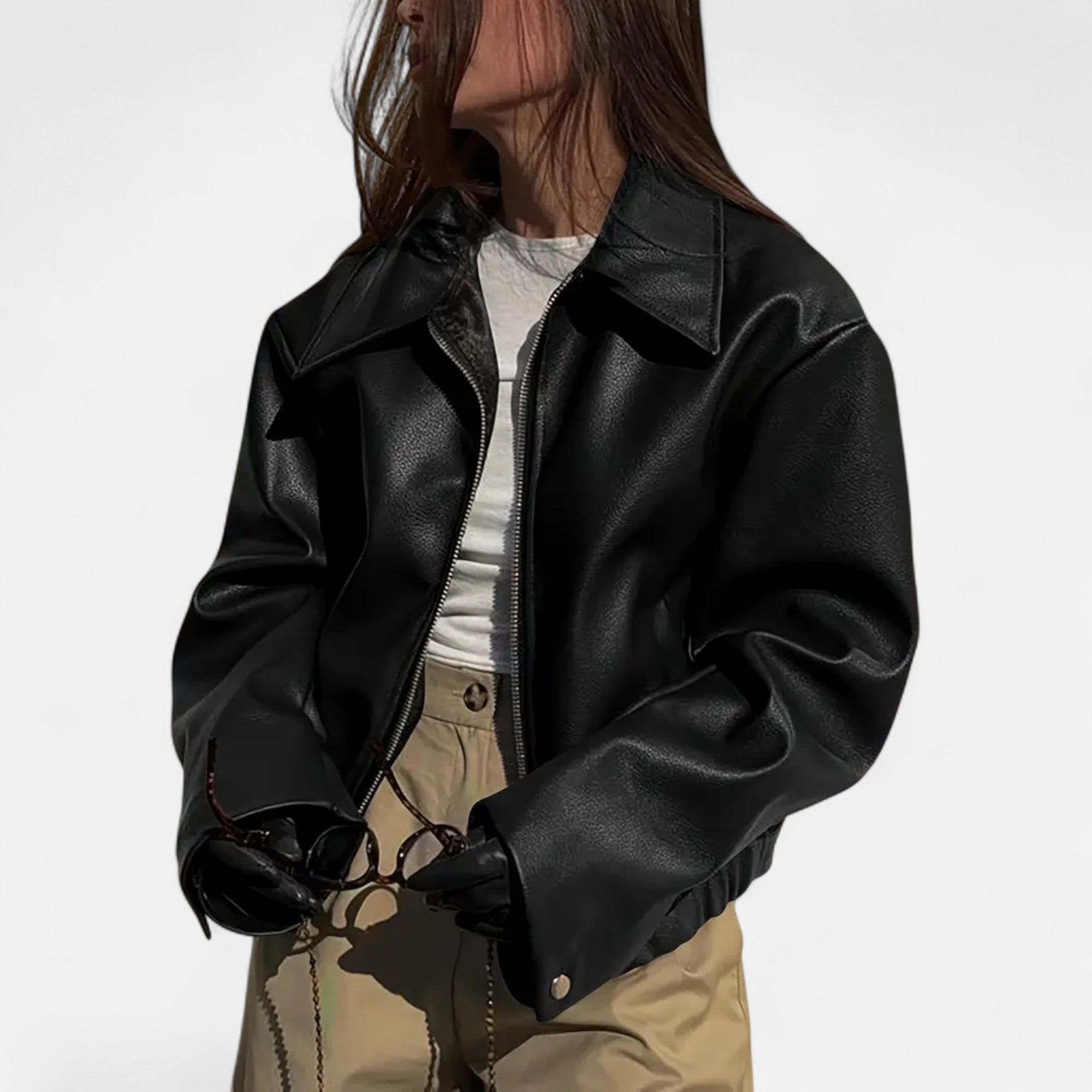 Eliaro Moda | Chaqueta Motera de Polipiel de Lujo