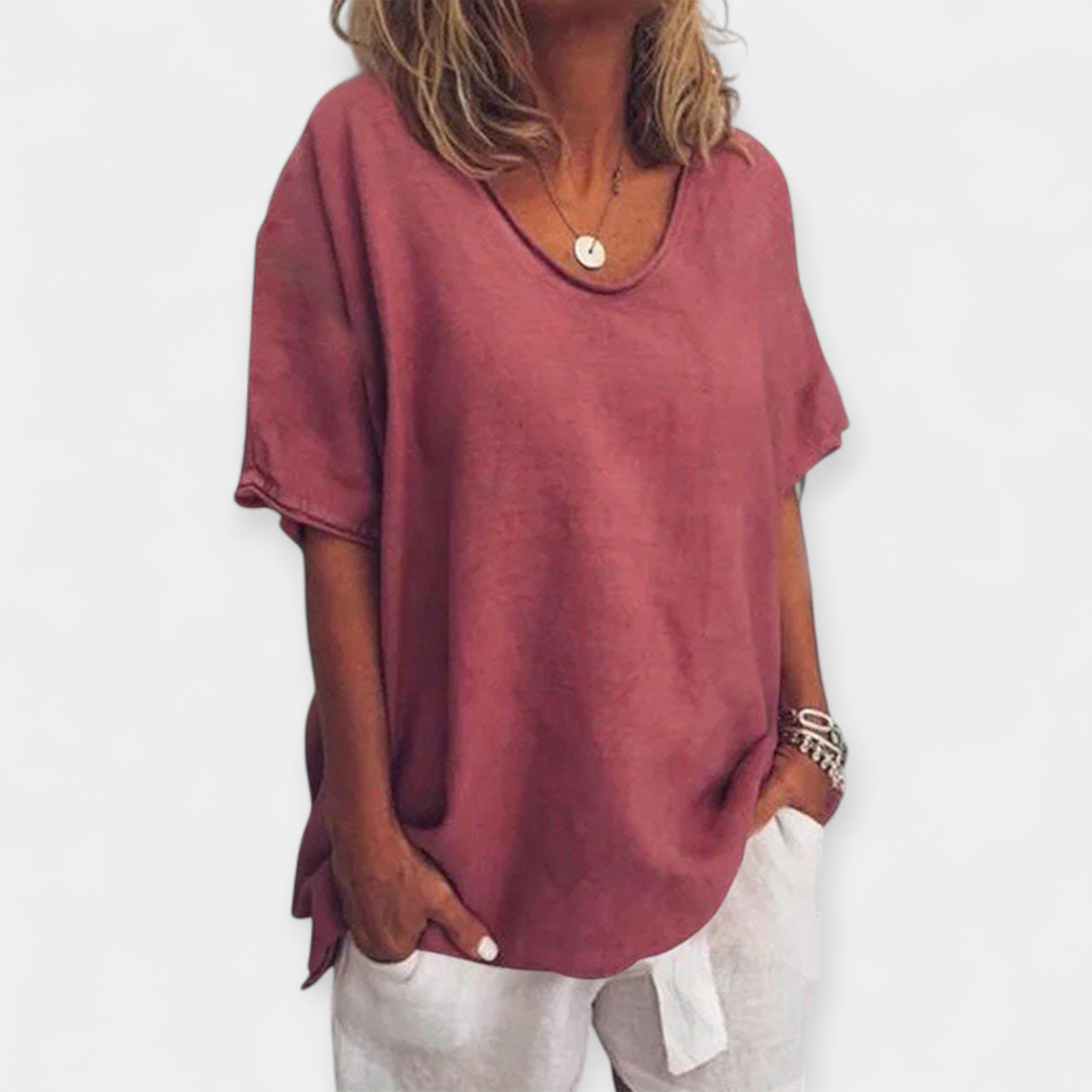 Blusa veraniega con escote en V